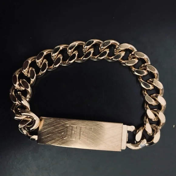 Speidel ID Bracelet Brushed Gold Tone - Picture 3 of 13